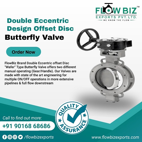 Double eccentric design offset disc  Butterfly valve 