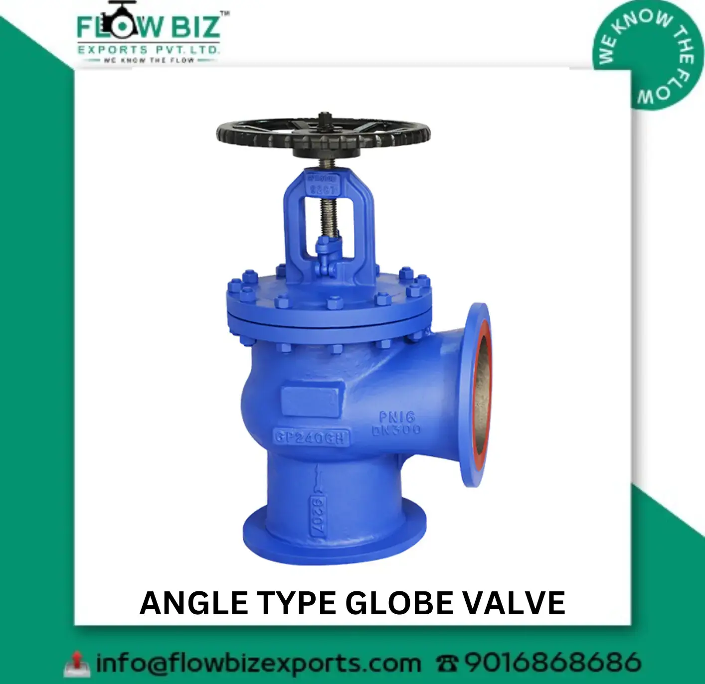 angle type globe valve manufacturer pune - Flowbiz