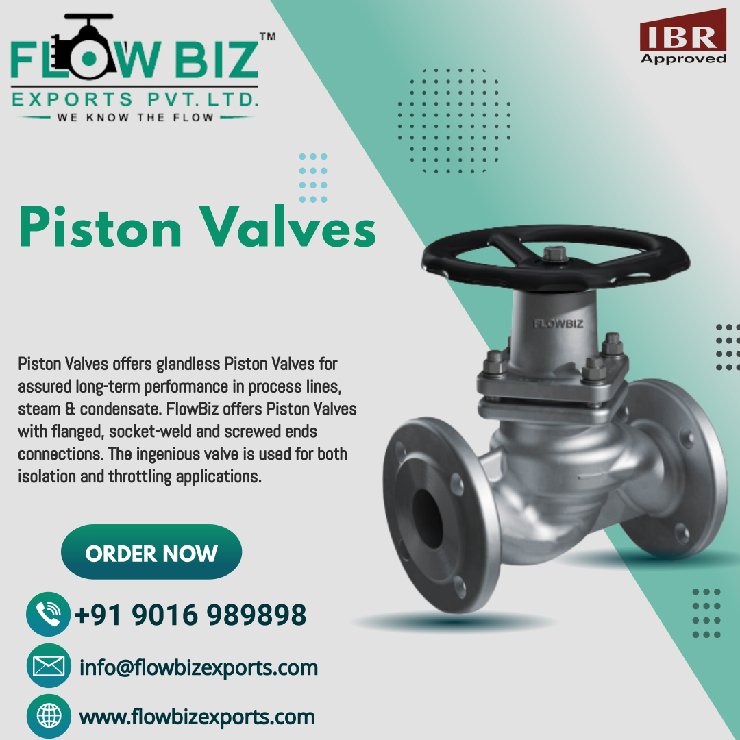 piston valve manufacturer, and exporter india - Flowbiz