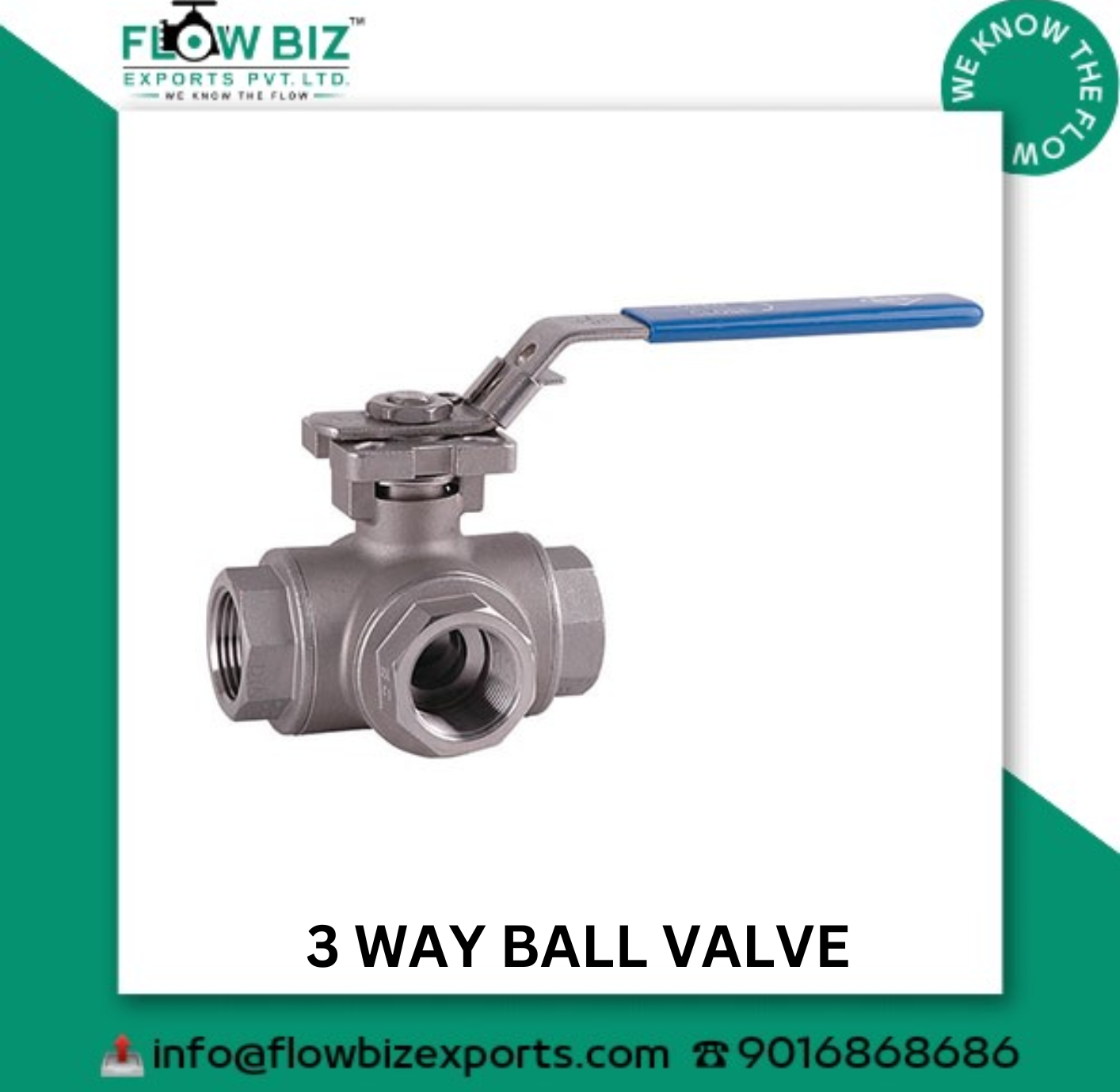 3 Way ball valve manufacturer ahmedabad - Flowbiz